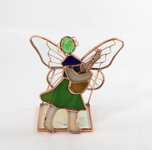 Stained Glass Candle Holder Angel Caroling Votive Or Tea Light 5.5 in - £9.49 GBP