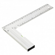 Aluminum 90 degree angle with spirit level, 300mm - £11.87 GBP