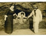 Lady in a Hole in the Rocks Real Photo Postcard - $11.88