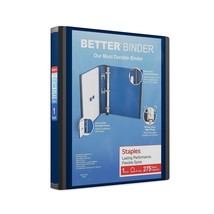 1&quot; Staples Better View Binder with D-Rings Blue 648823 - $15.99