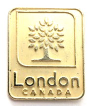 London Canada Pin Gold Tone Tree Logo Civic Design Ontario Tourist Souvenir - $9.99
