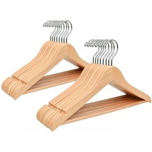 15&quot; Natural Wooden Clothes Hangers For Woman 20 Pack, Teenager Clothing Hangers  - £48.91 GBP