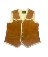 Vintage Montgomery Ward Men&#39;s Genuine Suede Leather Vest Size Small  36-38  - $35.15