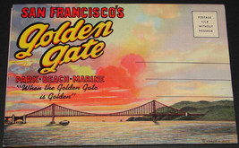 1940&#39;s SAN FRANCISCO GOLDEN GATE Antique POSTCARD FOLDER Stanley Piltz 6... - $19.99