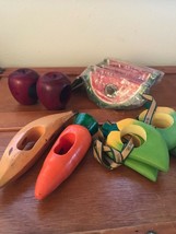 Lot of 12 Painted Wood Red Apples Watermelon Banana Carrot Avocado Fruit... - £9.63 GBP