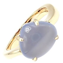 Authentic! Bulgari 18k Yellow Gold Mediterranean Eden Chalcedony Ring Si... - $1,850.00
