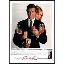 1965 Smirnoff Vodka Vintage Print Ad Man Woman Skinny Tie Cocktails Wall Art - £8.24 GBP