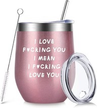 Christmas Funny Gifts 12 oz Wine Tumbler with Straws,Lids- Gifts for Her - £11.66 GBP