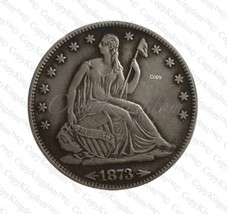 1873 P Seated Liberty Half Dollar Rare Key Date COPY coin - £11.84 GBP