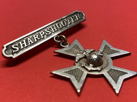CIRCA 1930’s, PRE WWII, USMC, SHARPSHOOTER, QUALIFICATION, BADGE, N.S.MEYER - £73.98 GBP