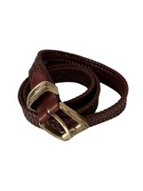 BILL ADLER Studio Genuine Leather Brown Belt Woven  Sz 34 - £17.31 GBP