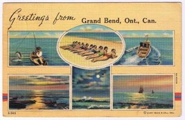 Postcard Greetings From Grand Bend Ontario Multi View - £5.45 GBP
