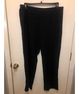 Lands End Womens SZ XL Black Sport Knit Straight Leg Pull On Elastic Wai... - $21.65 CAD