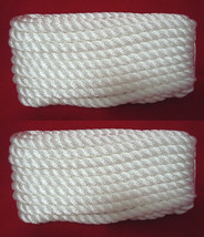 (2) White Twisted 3 Strand 3/8&quot; x 20&#39; ft HQ Boat Marine DOCK LINES Mooring Ropes - £15.82 GBP