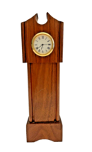 Grandfather Clock Miniature Quartz Wood 8 3/4 Inch Tall Needs Battery 1:6 Scale - £18.69 GBP