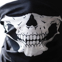Skull Bandana Cloth Face Mask Tube Scarf Fabric Skeleton Motorcycle Head... - £11.93 GBP