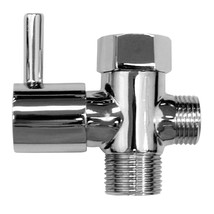 Luxe Metal T-Adapter With Shut-Off Valve, 3-Way Tee Connector, Chrome Finish, - £28.40 GBP