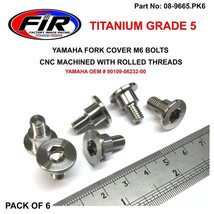 TITANIUM LOWER FORK COVER GUARD BOLTS PACK OF 6 YAMAHA YZ125 YZ250 2008 ... - £25.04 GBP