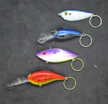 Fishing Lure Keychains - Fisherman&#39;s Key Chains - Lot of 4 - £14.84 GBP