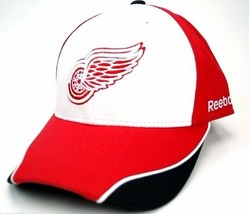Detroit Red Wings Reebok Piped Bill NHL Team Logo Adjustable Hockey Cap Hat - £14.56 GBP