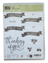 Stampin&#39; Up! Hostess Time of Year 11 Photopolymer Stamps Banners Retired 141790 - £4.33 GBP