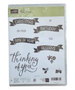 Stampin&#39; Up! Hostess Time of Year 11 Photopolymer Stamps Banners Retired... - £4.33 GBP