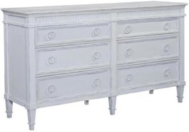 Dresser Camelot Six Graduated Drawers Antique White Finish Solid Wood Br... - £2,314.72 GBP