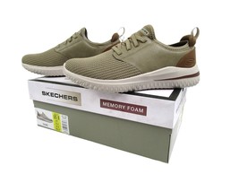 Skechers Delson 3.0 Athletic Casual Sneaker, Mens Tan Activewear Shoe w Goga Mat - £31.63 GBP