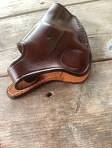Fits Smith&Wesson J-Frame 2”BBL Handmade Leather Belt Holster Thumb Break image 3