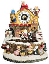 Vintage Santa&#39;s Workshop Water Fountain with Songs And Lights 9” Tall Décor - £31.85 GBP