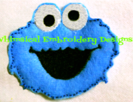 Cookie Monster Feltie Machine Embroidery Design Instant Download - £3.14 GBP