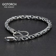 4mm Real Viking 925 Sterling Silver Handmade Braided Chain Bracelets for Men and - £59.93 GBP
