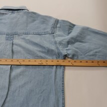 Vintage Faded Glory FGM46F01 Mens Small Blue Denim Shirt Long Sleeve Button-Down image 7