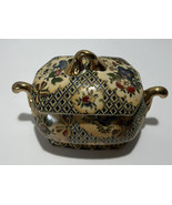 Antique Chinese Porcelain Tureen Sauce Lidded Goldenrod Played 1920’s 10x6 - £53.58 GBP