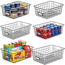 6 Pack [ Extra Large ] Wire Storage Baskets For Organizing With Lables, Pantry O - £58.51 GBP