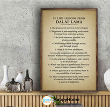 Dalai Lama 10 Life Lessons Motivational Inspirational Quotes Office Wall Decor - £19.16 GBP+