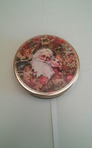 001B VTG 193 Victoria Graphics Santa Claus Little Girl Metal Tin Christmas - $7.99