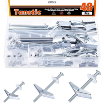 48 Sets 1/8&quot; 3/16&quot; 1/4&quot; Toggle Bolt and Wing Nut Assortment Kit - £22.51 GBP