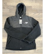 NWT New Balance Full Zip Polyester Fleece Hood Jacket Men Sz Small Black & Gray - $43.42