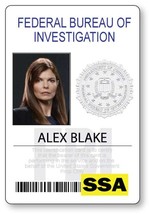 Criminal Minds Alex Blake Halloween Costume Or Cosplay Name Badge Tag Pin Fasten - £12.04 GBP