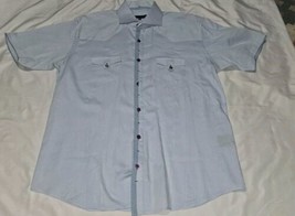 Bogosse Shirt Mens size 5 Light Blue Short Sleeve Button See Photos Butt... - £9.70 GBP