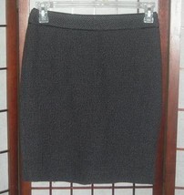 Ann Taylor wool blend tweed skirt charcoal gray sz 6 Petite 6P - £2.34 GBP