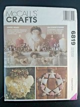 McCall&#39;s 6819 Crafts Pattern Christmas Ornaments Wreath Angel Heart Cut VTG - $3.15