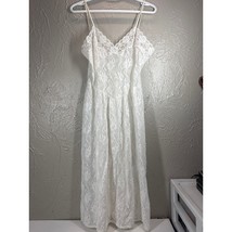 Lady Lynne Womens White Nylon Blend Full Slip Lace Gown Night Vintage Si... - $652.13 MXN
