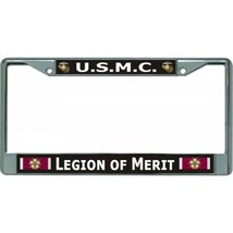 usmc marine corps legion of merit military seal chrome license plate frame - £29.90 GBP