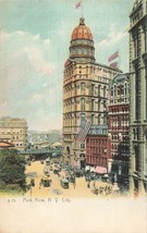 New York City Ny~Park ROW-TROLLEYS~1900s Rotograph Tinted Photo Postcard - £8.56 GBP