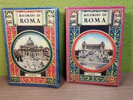 Antique Ricordo Di Roma Parte I &amp; II Souvenir Postcard Books in 4 Languages - £30.95 GBP