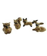 Mini Forest Woodland Creatures Ceramic Deer Squirrel Fox Owl Fairy Garde... - £19.05 GBP