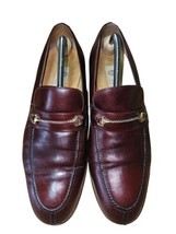 Vintage GUCCI Horsebit Chain Brown Leather Loafers Men EUR 44 US 10.5 Ma... - $213.75
