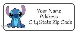 30 Personalized Stitch Address Labels stickers tags favors disney - £9.43 GBP